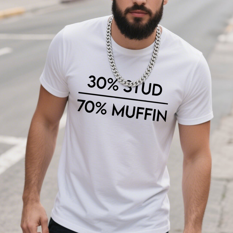 30% Stud 70% Muffin Printed Men's T-shirt