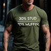 30% Stud 70% Muffin Printed Men's T-shirt green