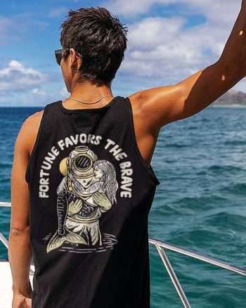 Fortune Favors The Brave Print Men's Tank