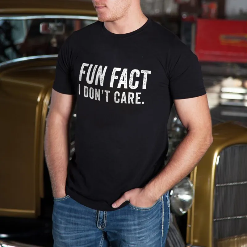 Fun Fact I Don't Care Printed Men's T-shirt