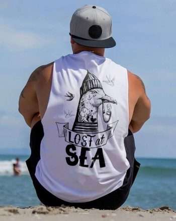 Lost At Sea Printed Men's Tank