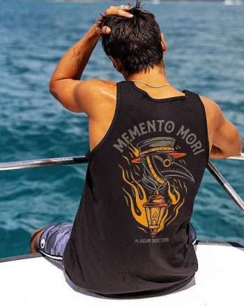 Memento Mori Plague Doctor Print Men's Tank