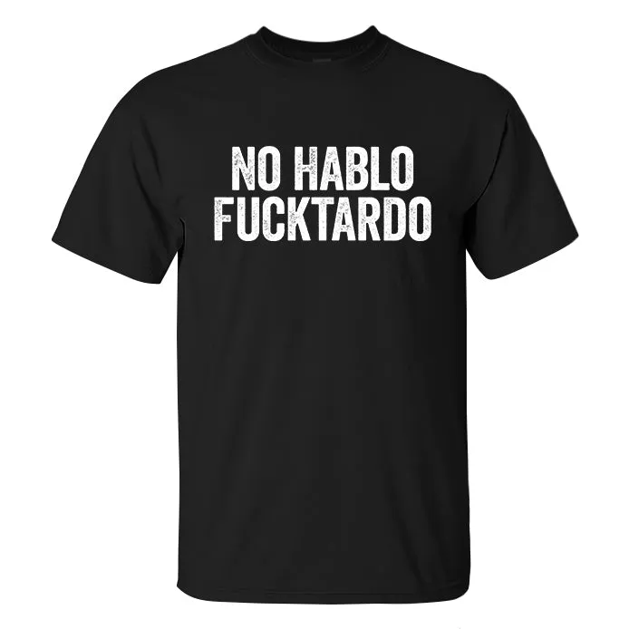 No Hablo Fxxk Tardo Print Men's T-shirt-2