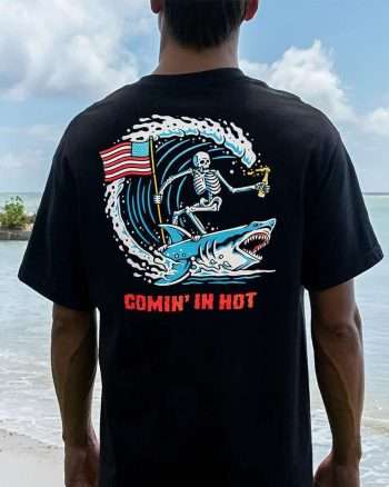 Comin' In Hot Skull Print Men's T-shirt