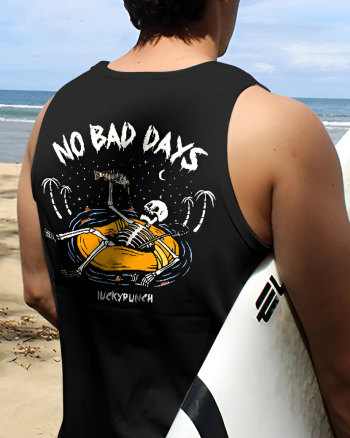 No Bad Days Skull Print Men's Tank