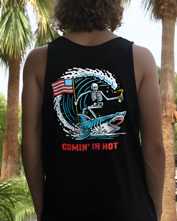 Comin' In Hot Skull Print Men's Tank