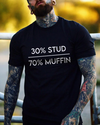 30% Stud 70% Muffin Printed Men's T-shirt