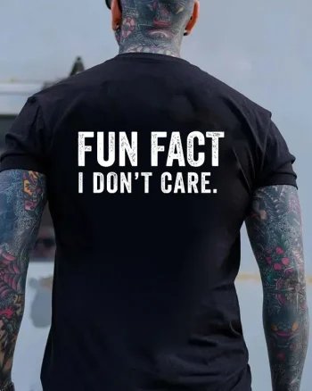 Fun Fact I Don't Care Printed Men's T-shirt