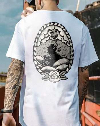 Thunderstorm Flashing Duck Printed Men's T-shirt