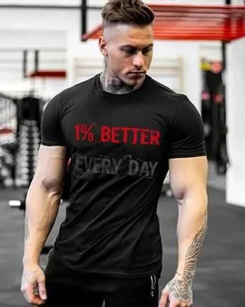1% Better Every Day Printed Men's T-shirt