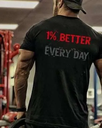 1% Better Every Day Printed Men's T-shirt