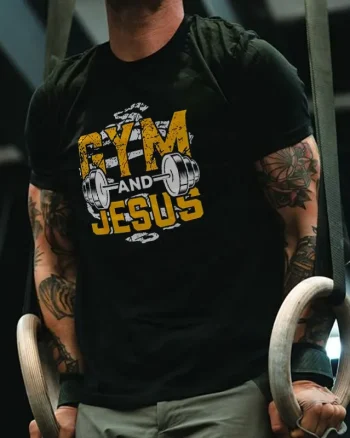 Gym And Jesus Printed Men's T-shirt