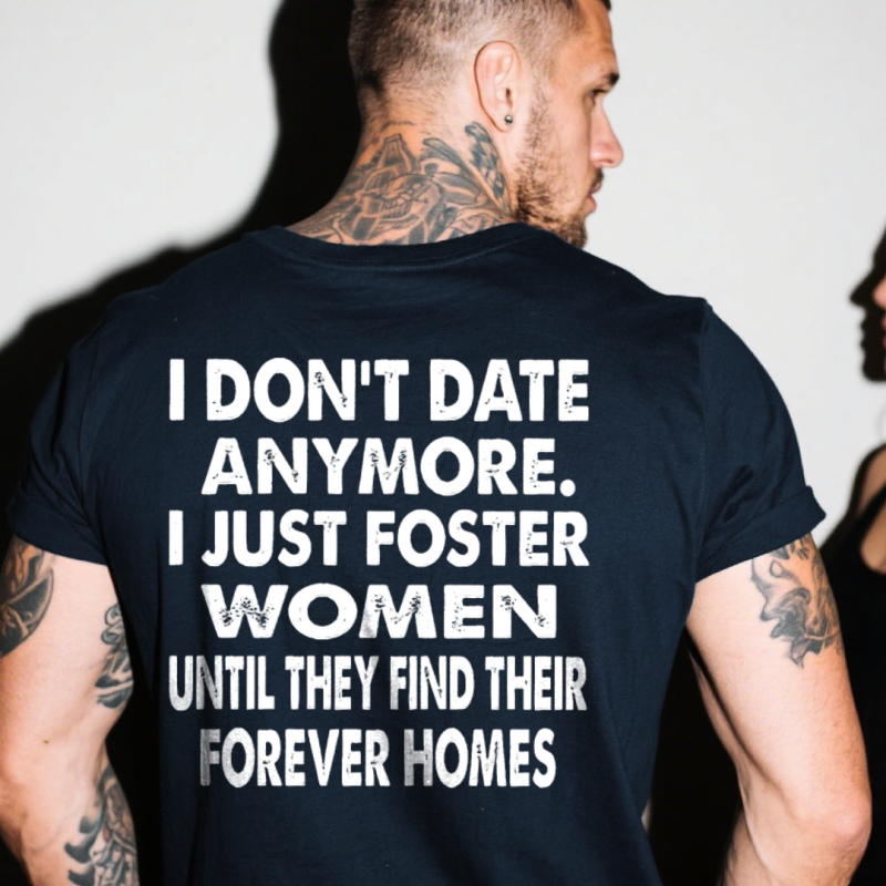 I Don’t Date Anymore Printed Men’s T-shirt navy (1)