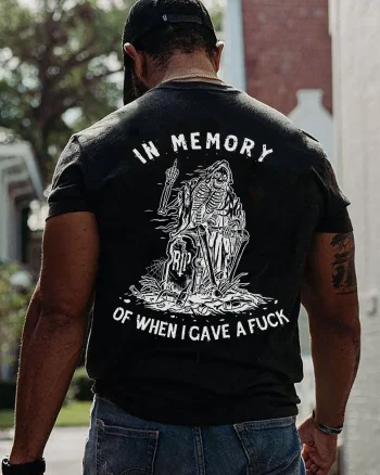In Memory Of When I Gave A Fuck Printed Men's T-shirt