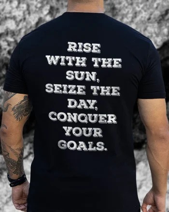 Rise With The Sun, Seize The Day Printed Men's T-shirt