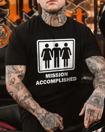 Mission Acomplished Threesome Printed Men's T-shirt