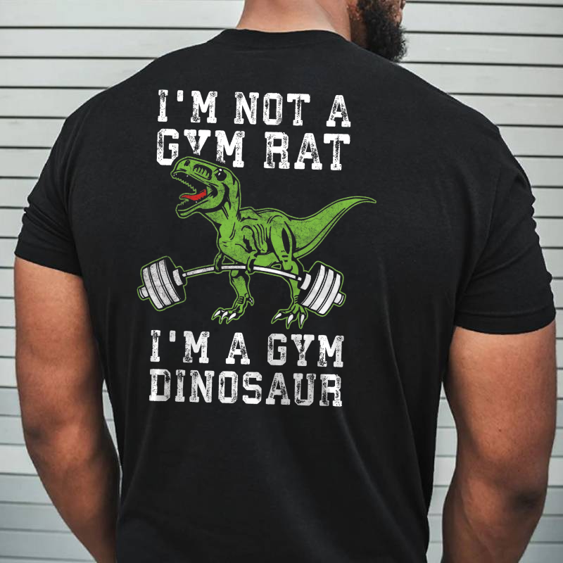Gym Rat vs Gym Dinosaur Printed Men’s T-shirt