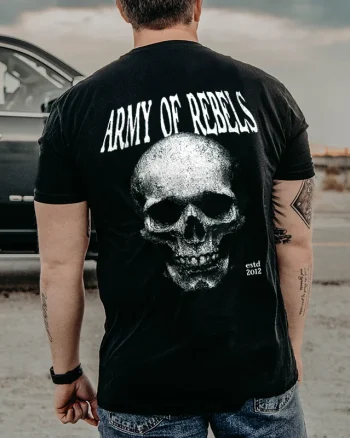 Army Of Rebels Skull Printed Men’s T-shirt