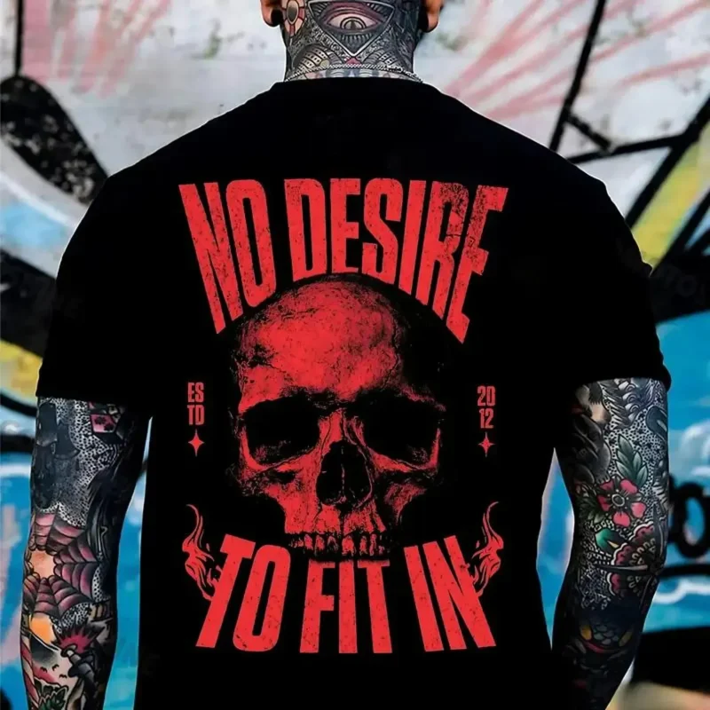 No Desire To Fit In Skull T-shirt 7