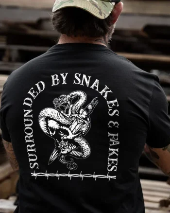 Surrounded By Snakes & Fakes Printed Men’s T-shirt