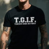 Tongue goes in first t-shirt