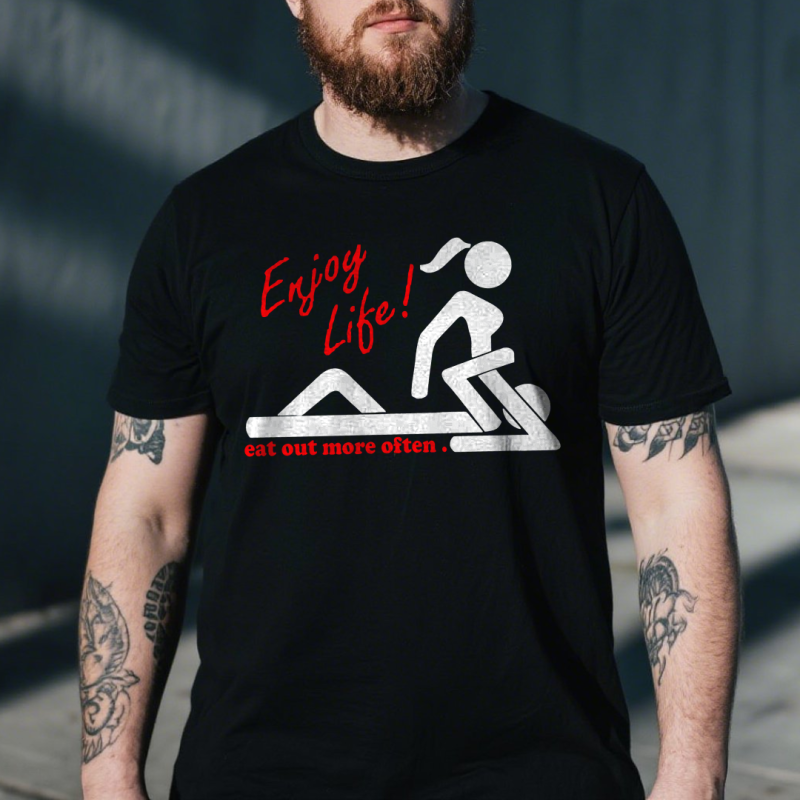 Enjoy Life print T-shirt (1)