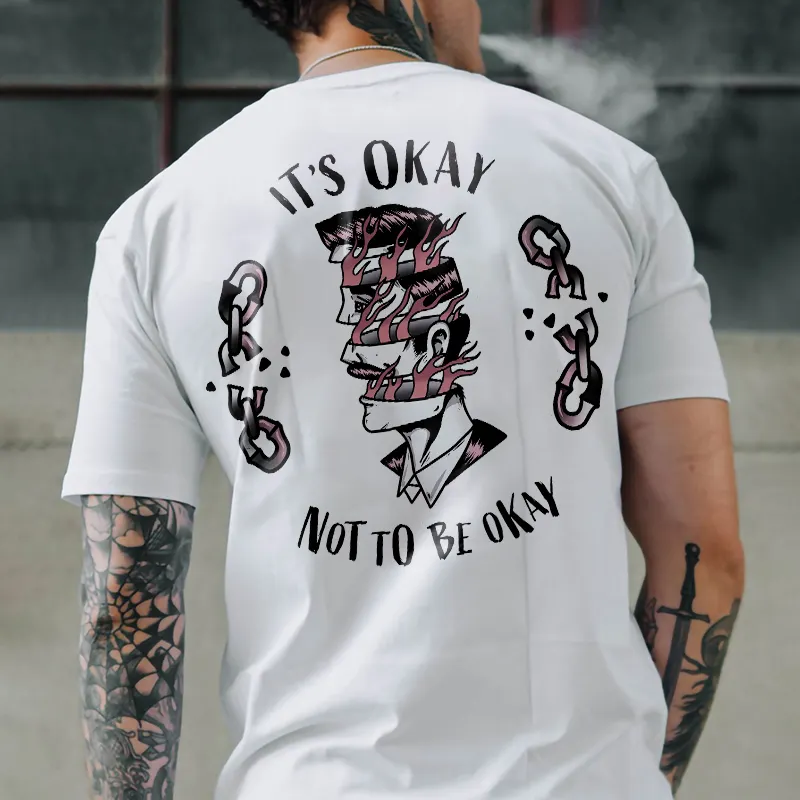 It’s Okay Not To Be Okay Broken Printed Men’s T-shirt 2