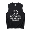 Boobies make me smile Print Men's Tank 3