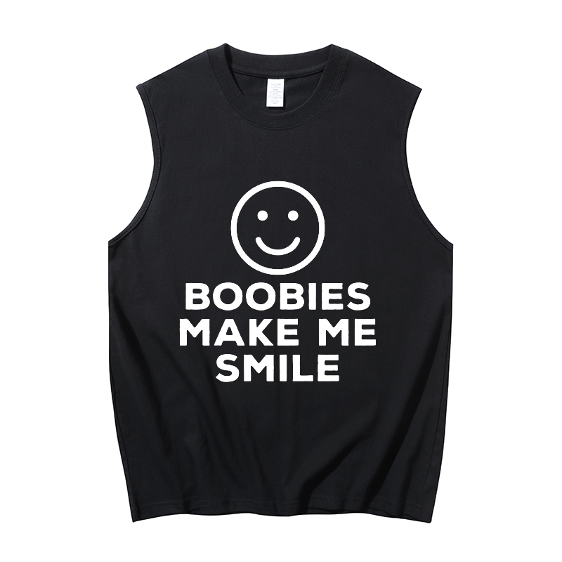Boobies make me smile Print Men's Tank 3