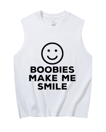 Boobies Make Me Smile Printed Men's Tank