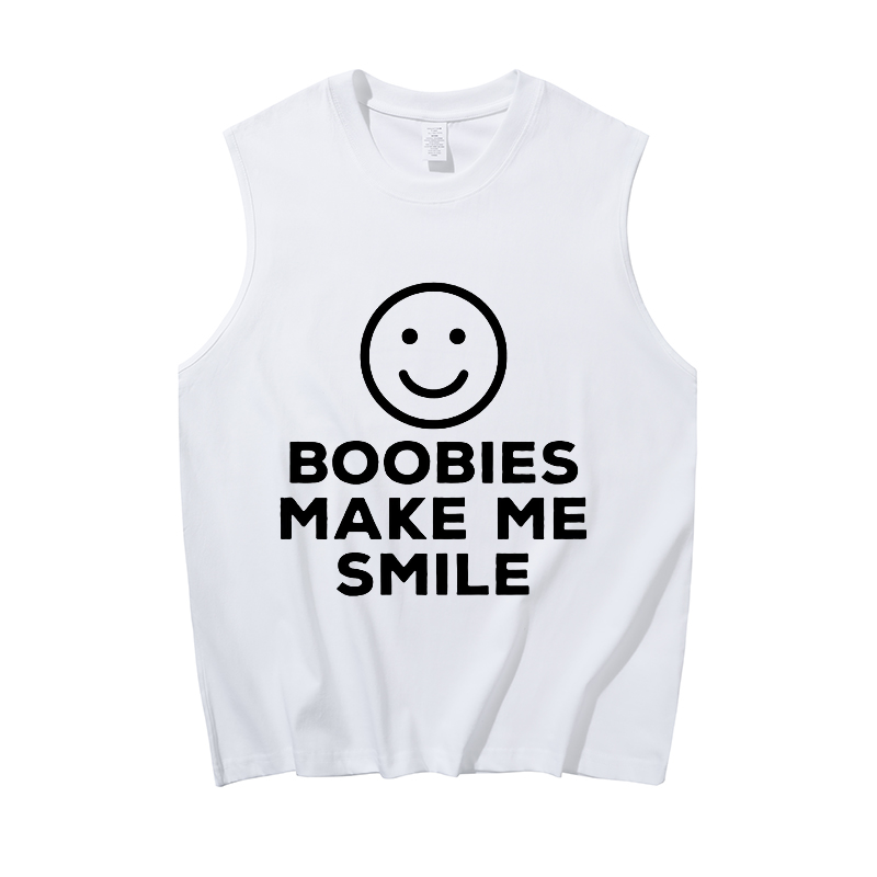 Boobies make me smile Print Men's Tank 4
