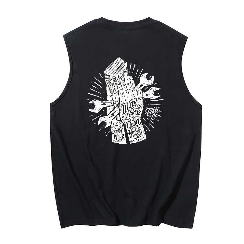 Dirty hands Make clean money Print Men's Tank 1