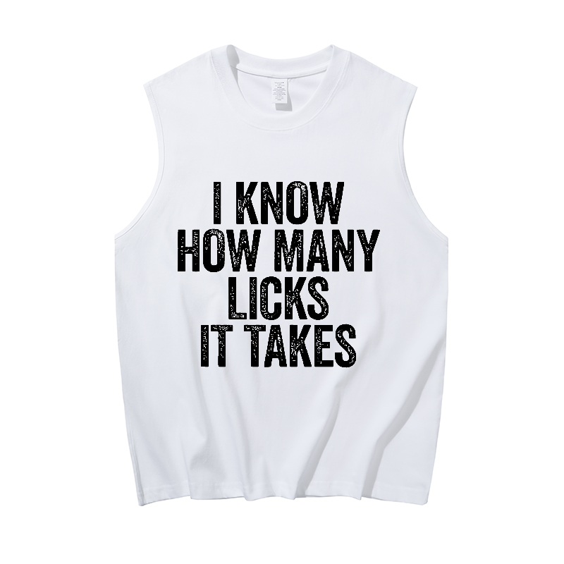 I know how many licks ot takes Print Men's Tank 4