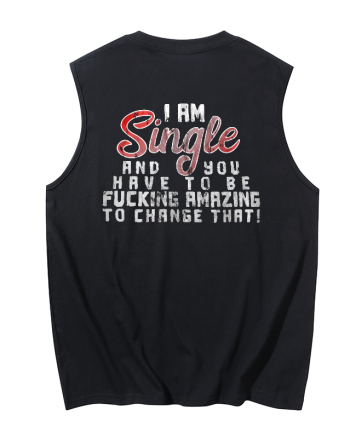 I'm single Printed Men's Tank