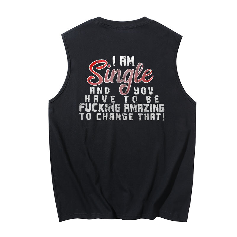 I'm single Print Men's Tank 1