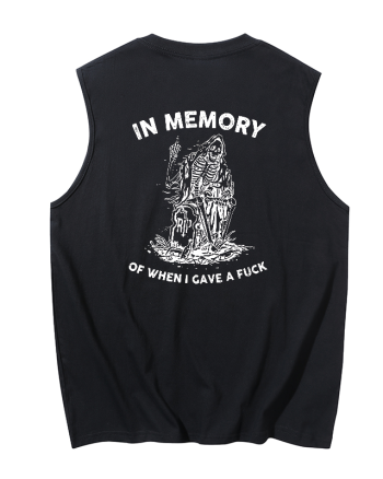 In Memory Of When I Gave A Fuck Printed Men's Tank