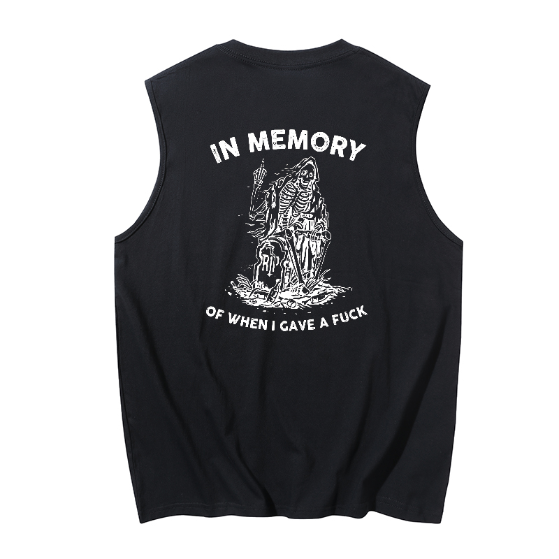 In memory of when i gave a fuck Print Men's Tank 1