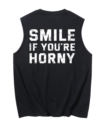 Smile If You're Horny Printed Men's Tank