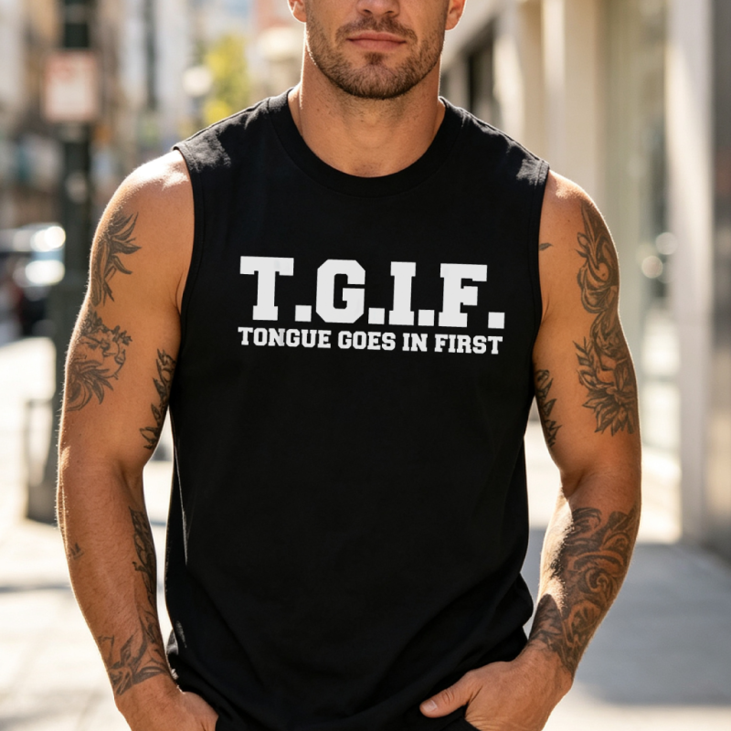 Tongue Goes In First Printed Men’s Tank