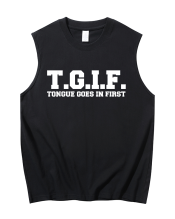 Tongue Goes In First Printed Men's Tank