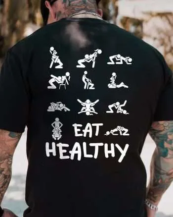 Eat Healthy Printed Men's T-Shirt