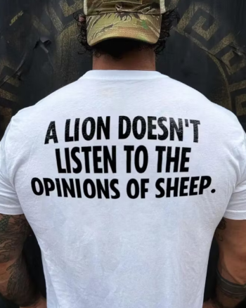 “LION MINDSET” Bold Motivation Printed T-shirt