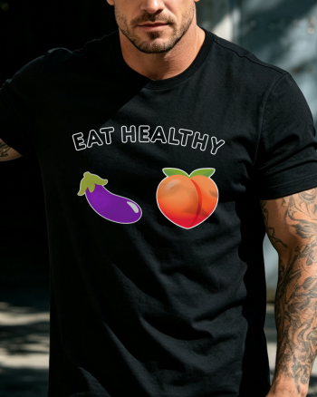 Eat Healthy Printed T-shirt