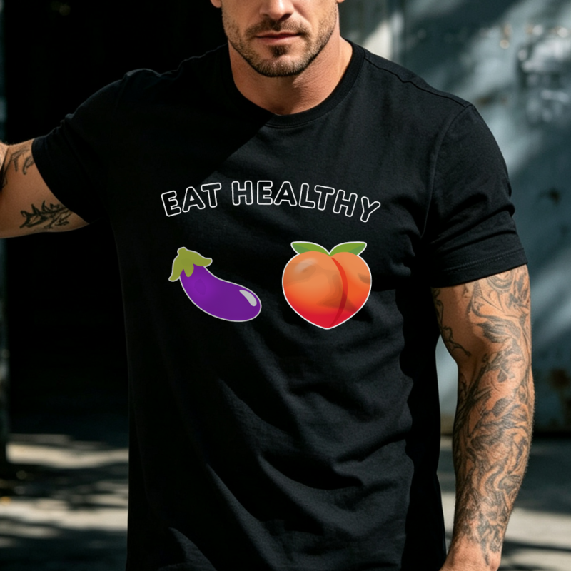 Eat Healthy Printed T-shirt