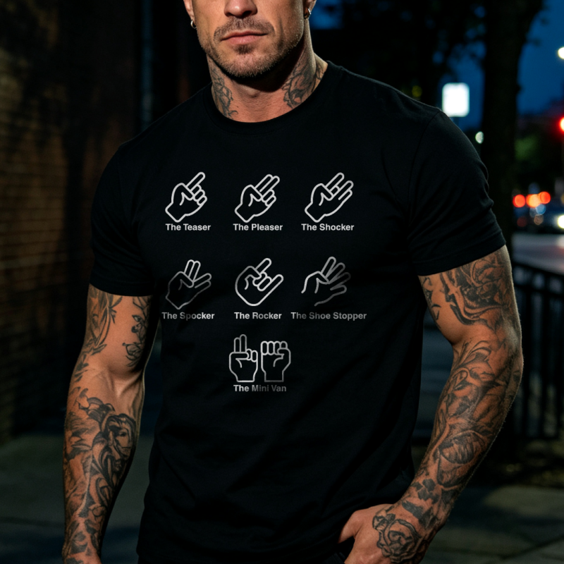 Funny Fingering Chart Printed T-shirt