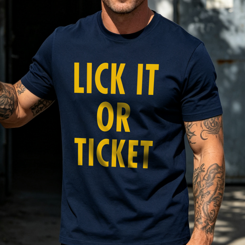 Lick It Or Ticket Printed T-shirt (1)